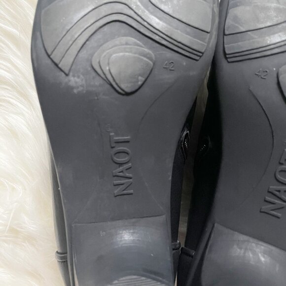 Naot Soft Black Ruched Leather Advance Ankle Heel Booties - Picture 7 of 8